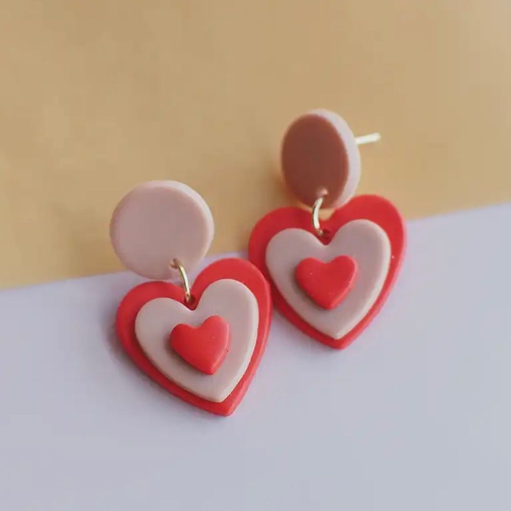 Heart Polymer Clay Earrings